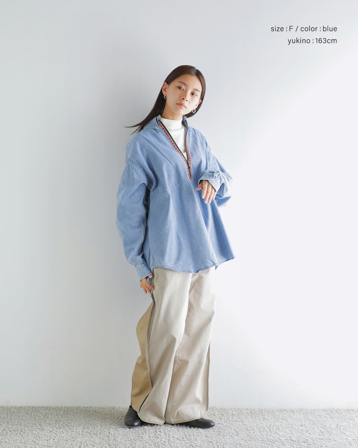 CHANGES(チェンジーズ)リメイクハーフジップボタンダウンシャツ ch3029