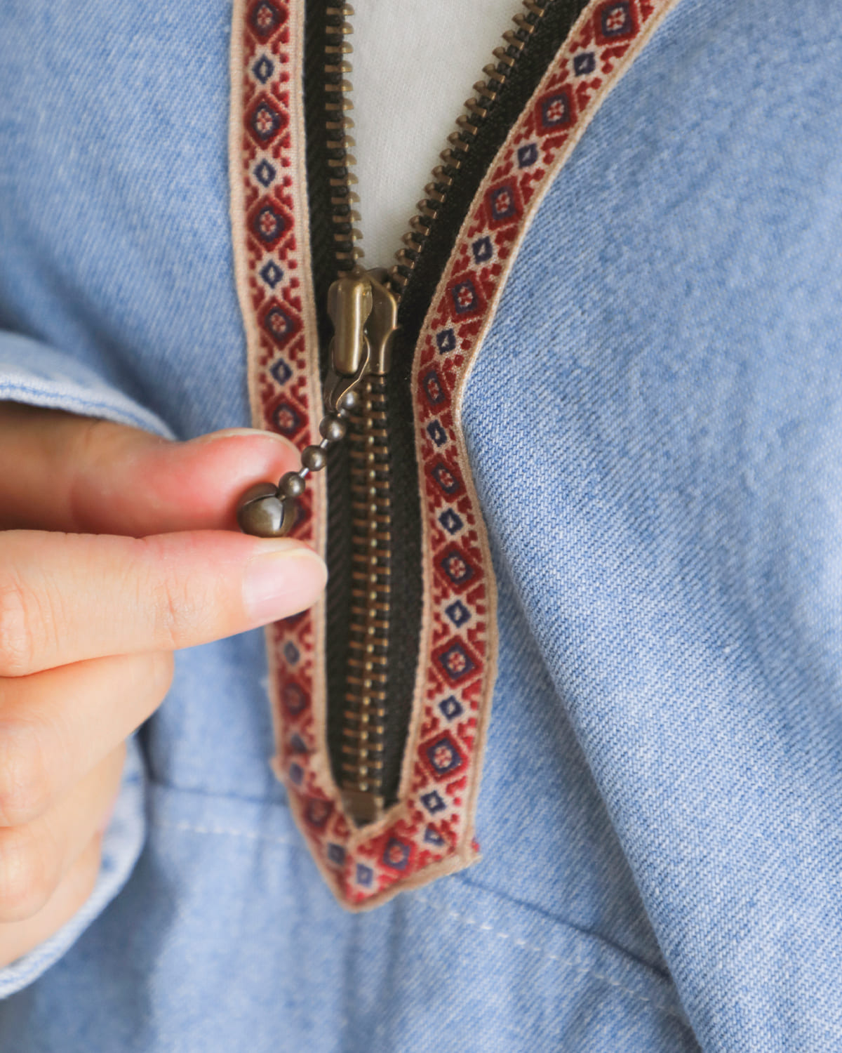 CHANGES(チェンジーズ)リメイクハーフジップボタンダウンシャツ ch3029