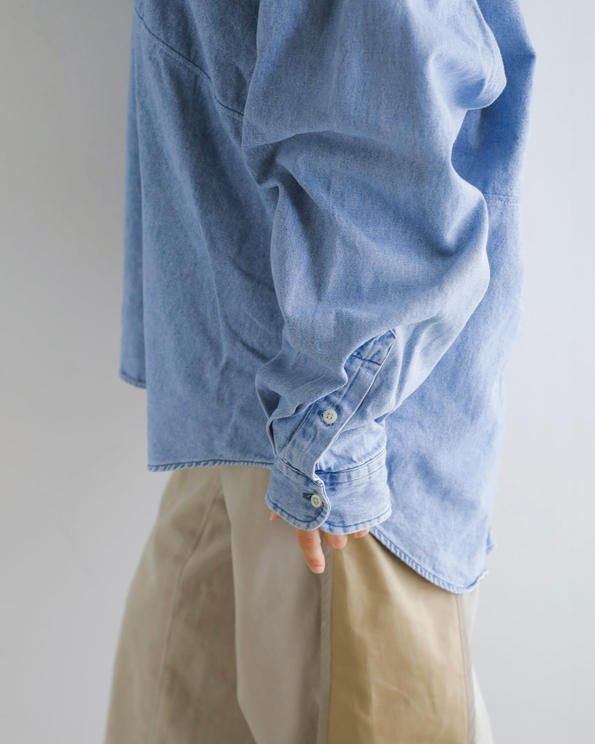 CHANGES(チェンジーズ)リメイクハーフジップボタンダウンシャツ ch3029