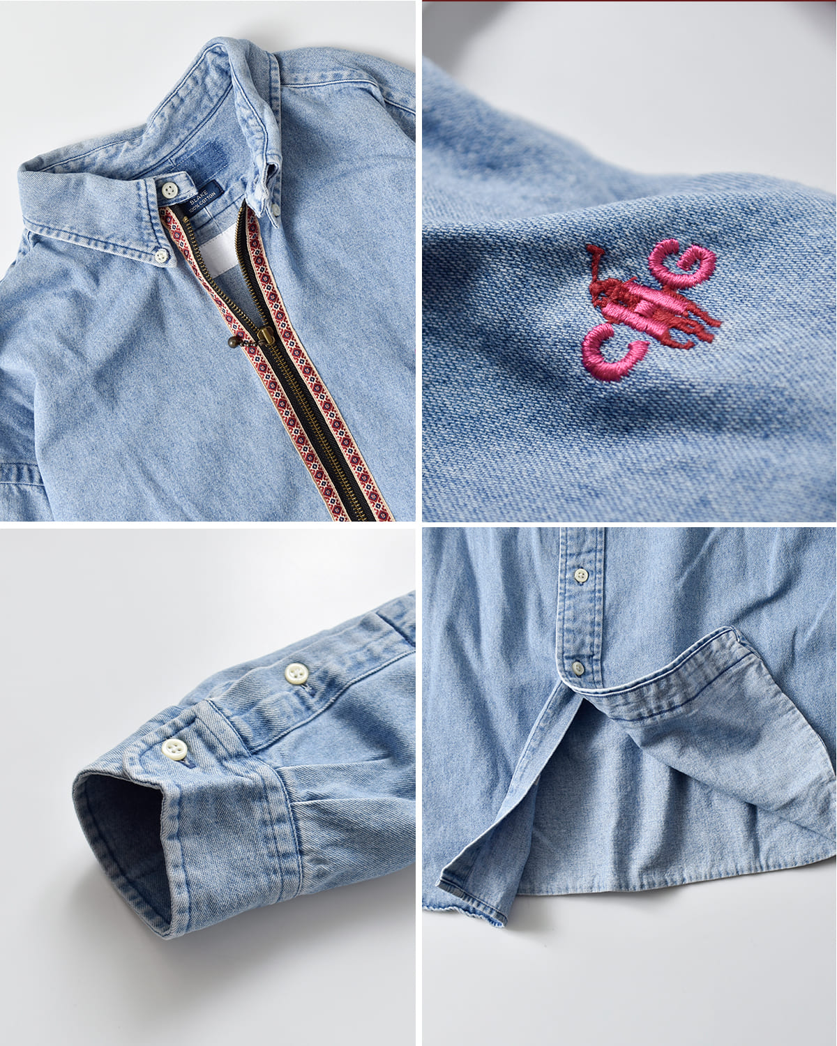 CHANGES(チェンジーズ)リメイクハーフジップボタンダウンシャツ ch3029