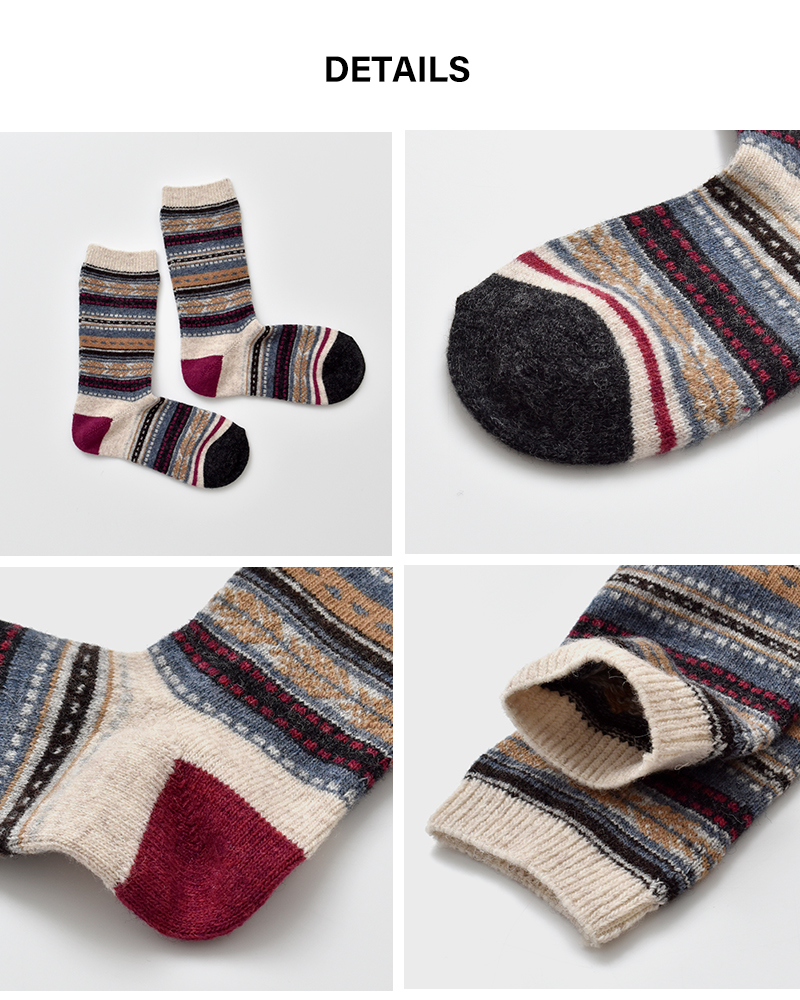 Comfy House(コンフィーハウス)ジャガードウールクルーソックスchl132cr1