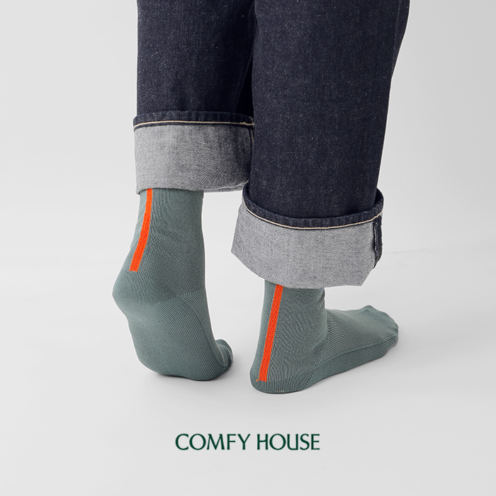 Comfy House(コンフィーハウス)バックラインミドルクルーソックスchl250mc2