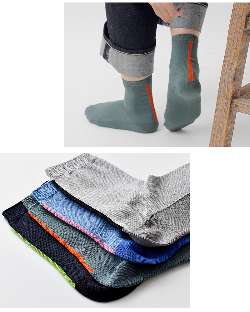 Comfy House(コンフィーハウス)バックラインミドルクルーソックスchl250mc2