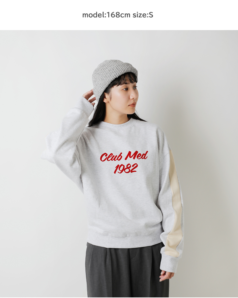 ARAMINTA JAMES(アラミンタジェームス)コットン起毛フリーススウェットシャツ“CLUBMEDSWEATSHIRT”clubmed-sw