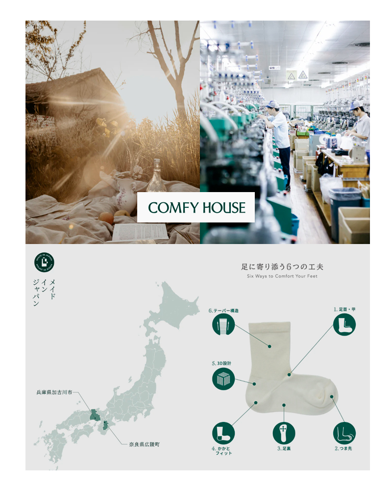 Comfy House(コンフィーハウス)バックラインミドルクルーソックスchl250mc2