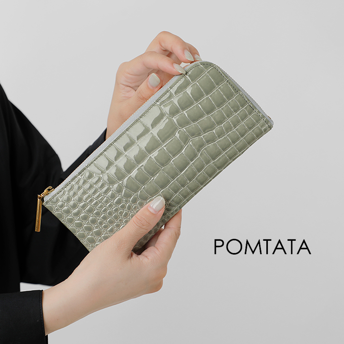 POMTATA ポンタタ カウレザー 型押し CORO Lジップ ロング