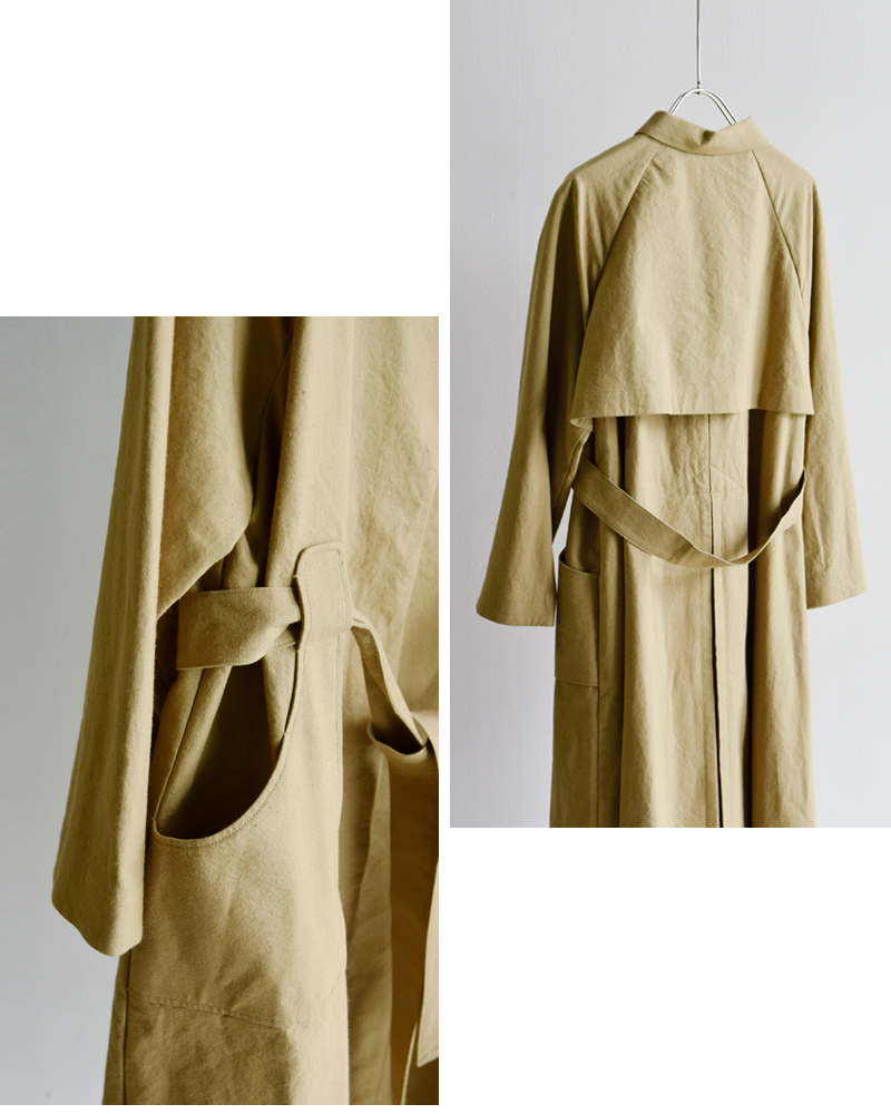 MAGALI(マガリ)コットンリネンアンティークキャンバストレンチコートct09