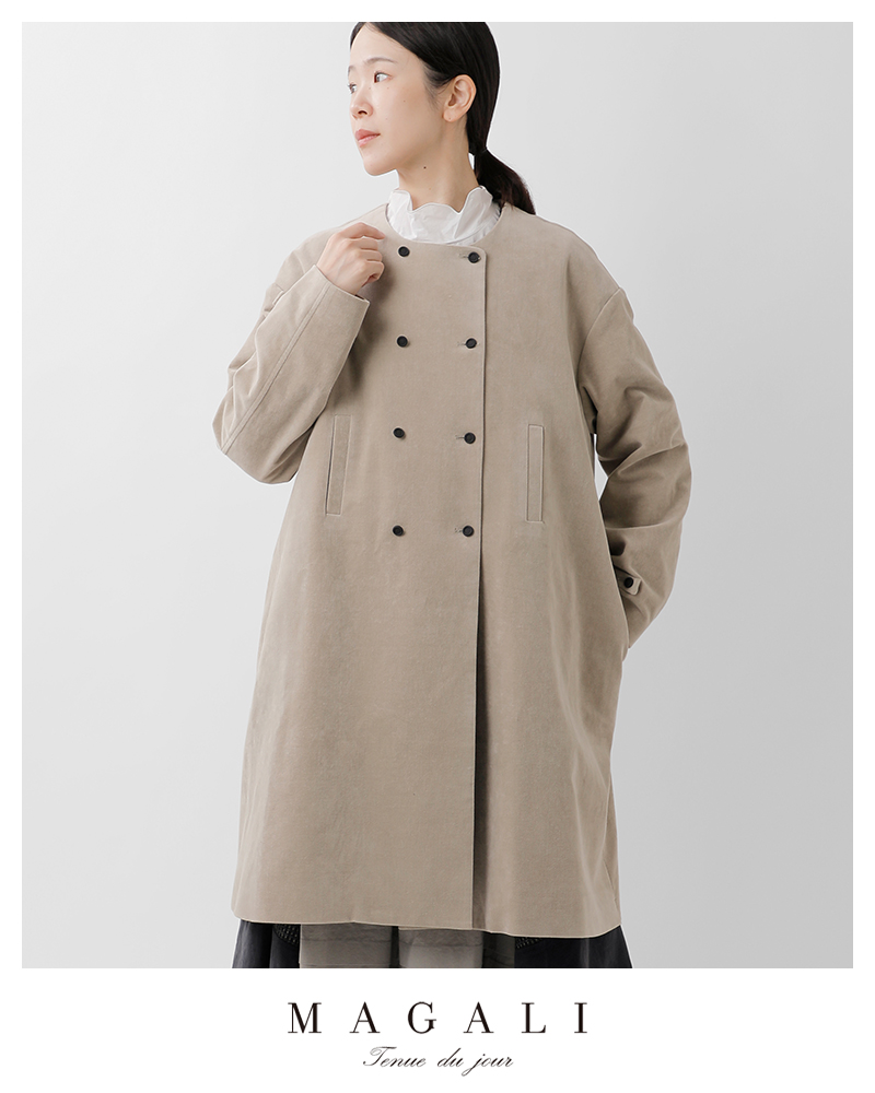 MAGALI(マガリ)オールドヴィンテージコットンダブルボタンコートct10-same1