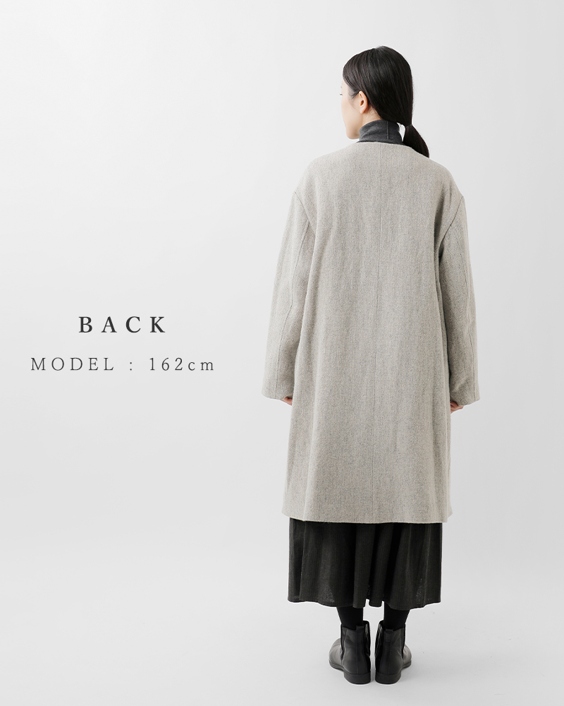 MAGALI(マガリ)ウールリネンヘリンボーンダブルボタンコートct10h