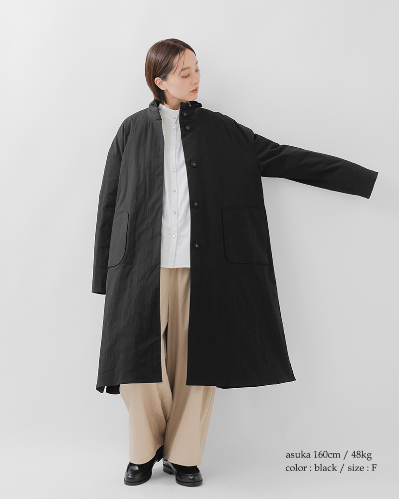 MAGALI(マガリ)オールドコットンナイロンリネンフリルカラーパディットコート