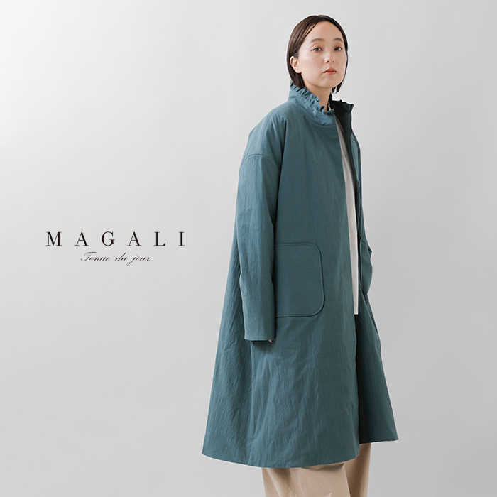 MAGALI(マガリ)オールドコットンナイロンリネンフリルカラーパディットコート