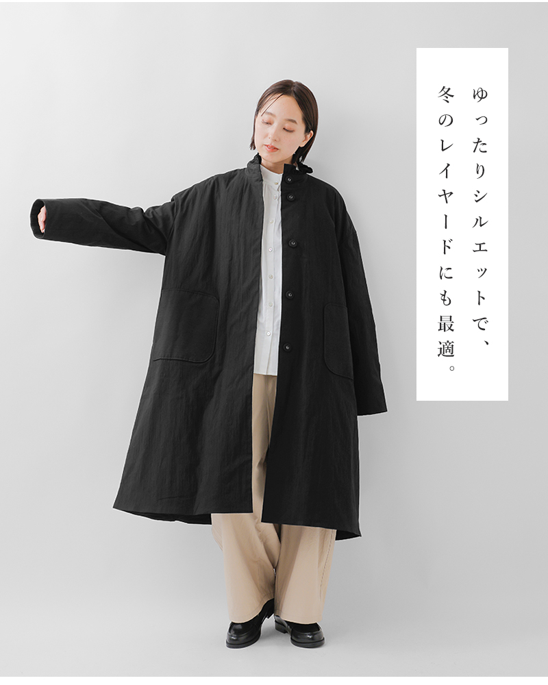 MAGALI(マガリ)オールドコットンナイロンリネンフリルカラーパディットコート