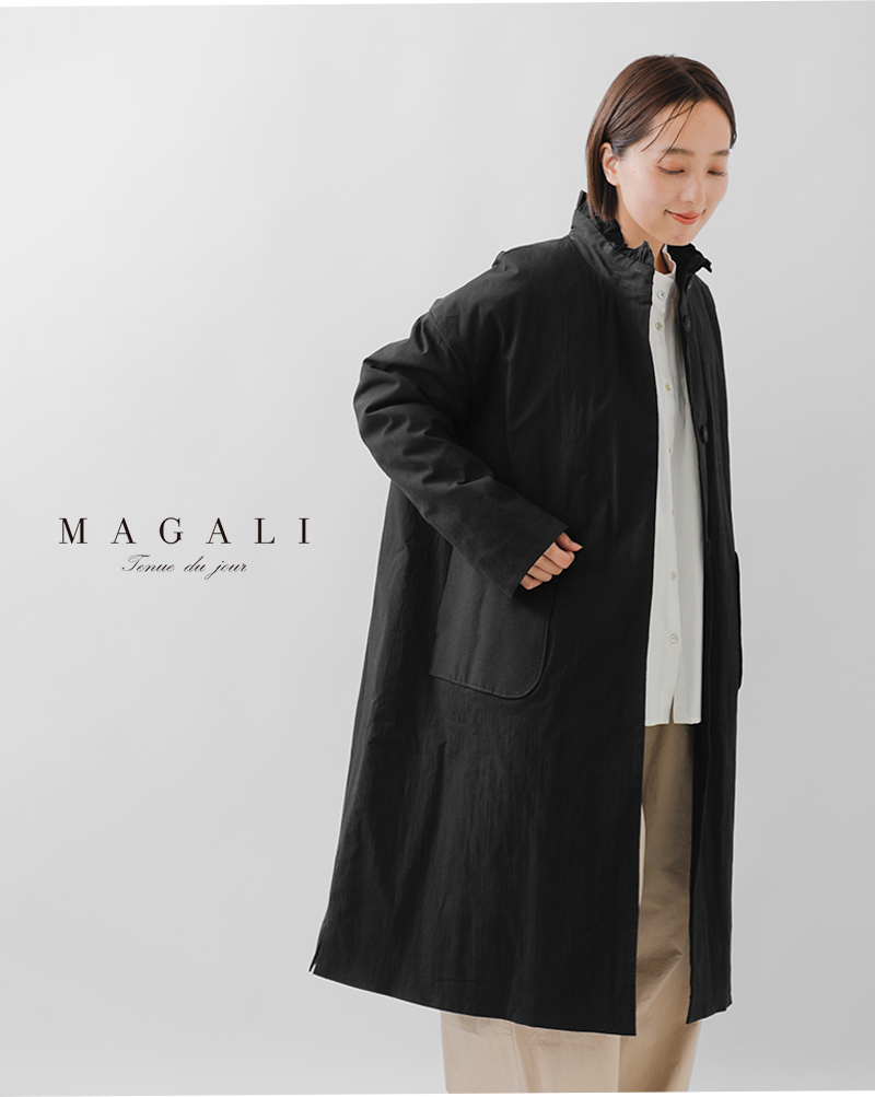 MAGALI(マガリ)オールドコットンナイロンリネンフリルカラーパディットコート