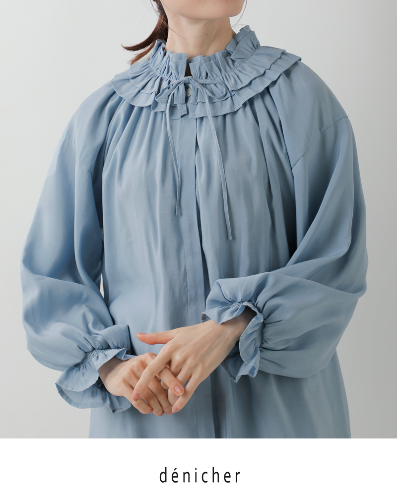 denicher(デニシェ)ルミナスクロスフリルカラーブラウスd253081