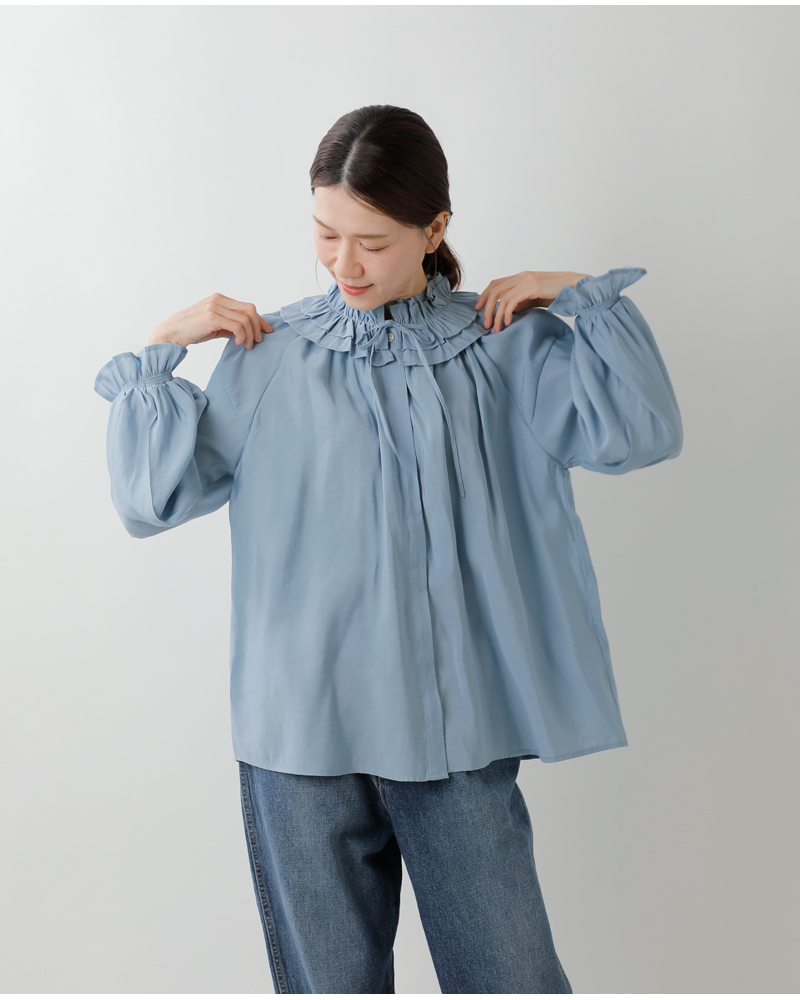 denicher(デニシェ)ルミナスクロスフリルカラーブラウスd253081