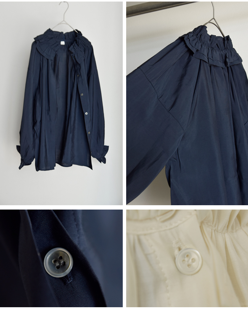 denicher(デニシェ)ルミナスクロスフリルカラーブラウスd253081