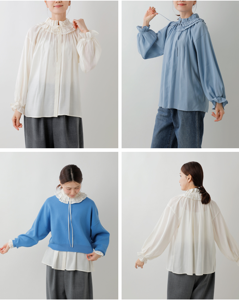 denicher(デニシェ)ルミナスクロスフリルカラーブラウスd253081