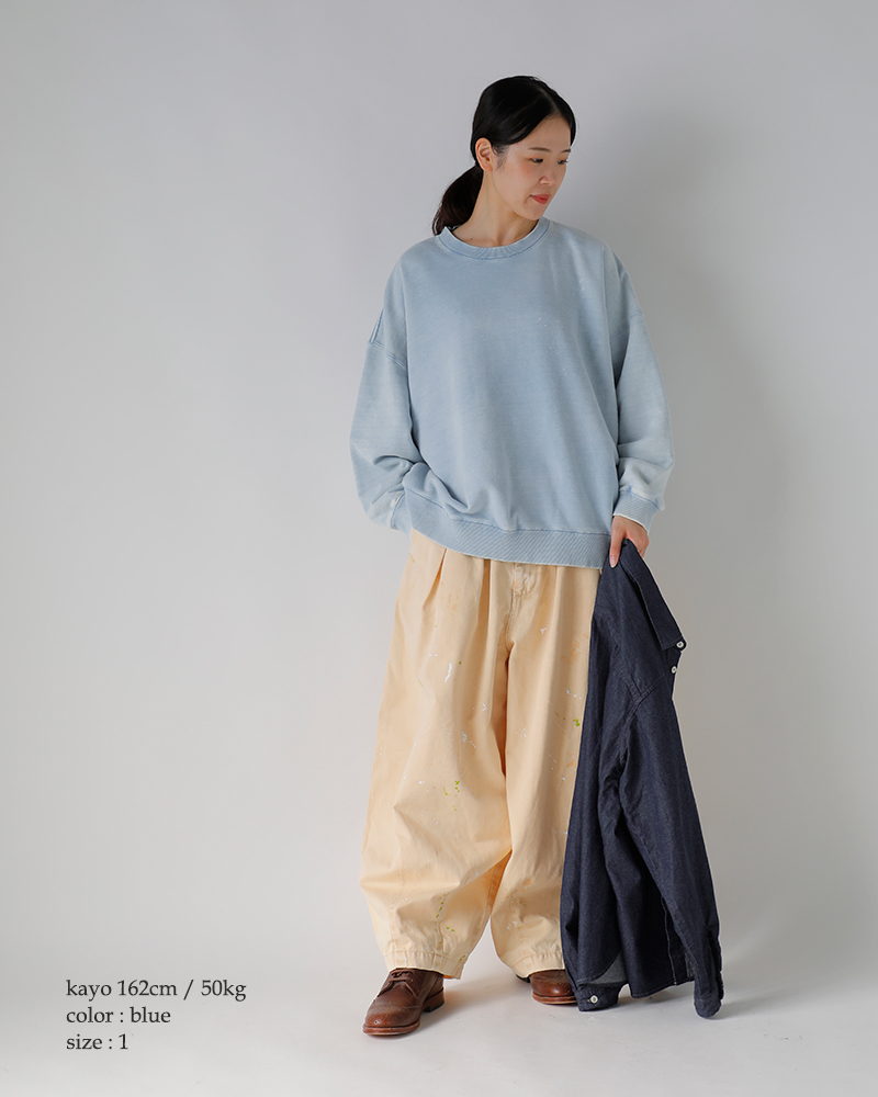 tsuzuli(ツヅリ)コットン裏毛ボックスシルエットスウェットシャツ“FADEDSWEATSHIRT”d52502