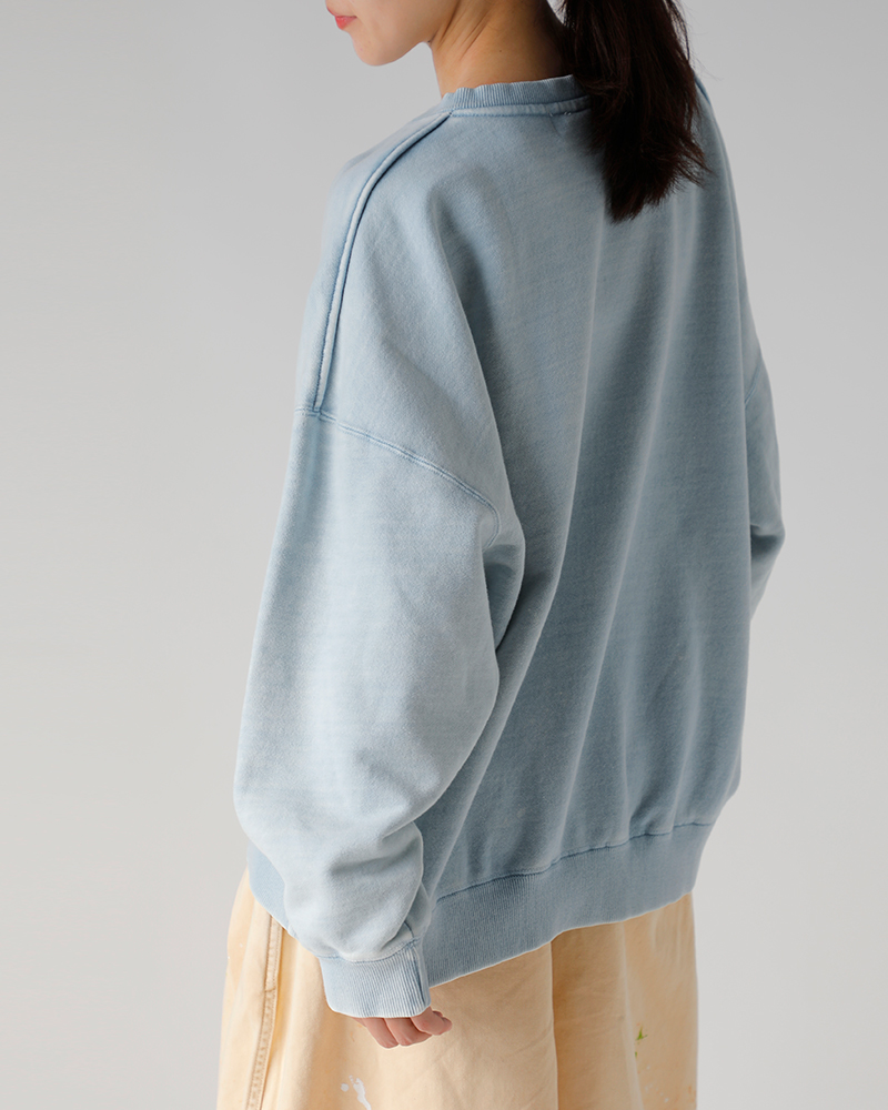 tsuzuli(ツヅリ)コットン裏毛ボックスシルエットスウェットシャツ“FADEDSWEATSHIRT”d52502