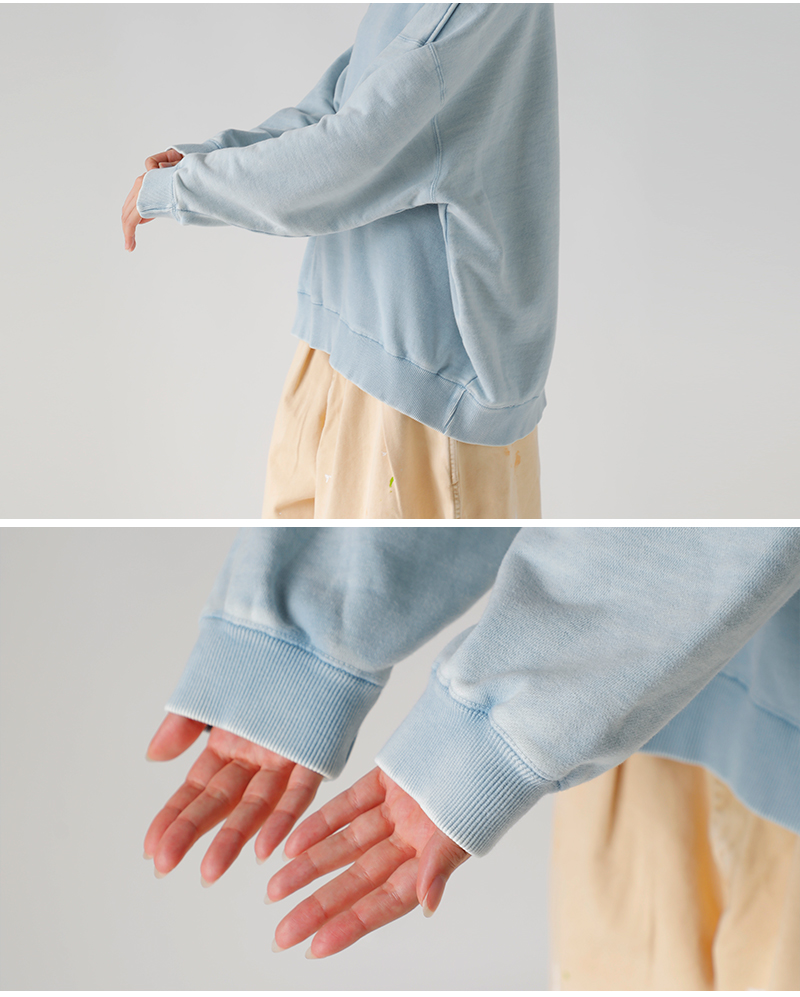 tsuzuli(ツヅリ)コットン裏毛ボックスシルエットスウェットシャツ“FADEDSWEATSHIRT”d52502