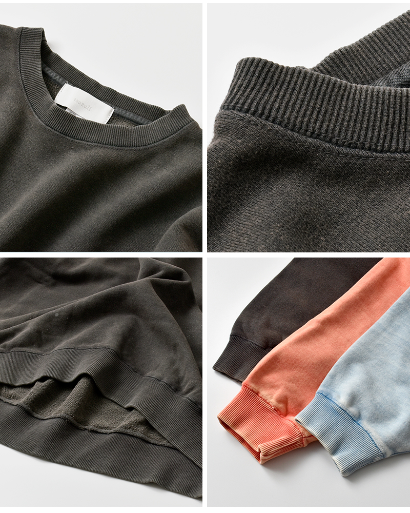 tsuzuli(ツヅリ)コットン裏毛ボックスシルエットスウェットシャツ“FADEDSWEATSHIRT”d52502