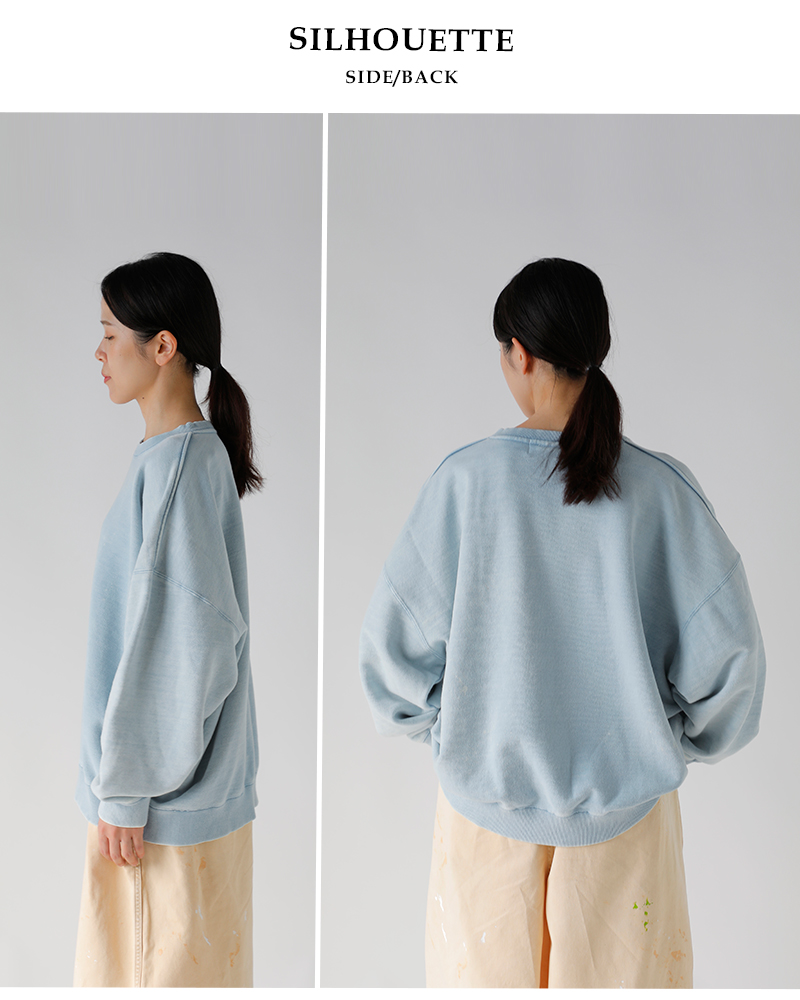 tsuzuli(ツヅリ)コットン裏毛ボックスシルエットスウェットシャツ“FADEDSWEATSHIRT”d52502