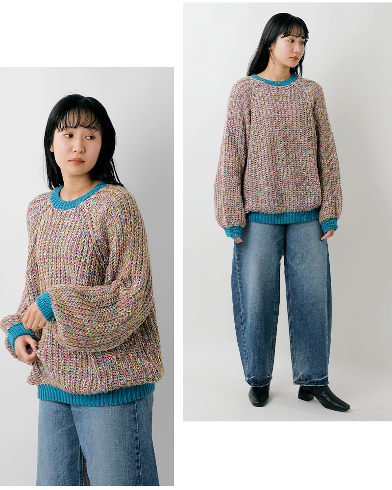 Cara＆The Sky(カラアンドザスカイ)ラグランスリーブニットプルオーバーdebbie