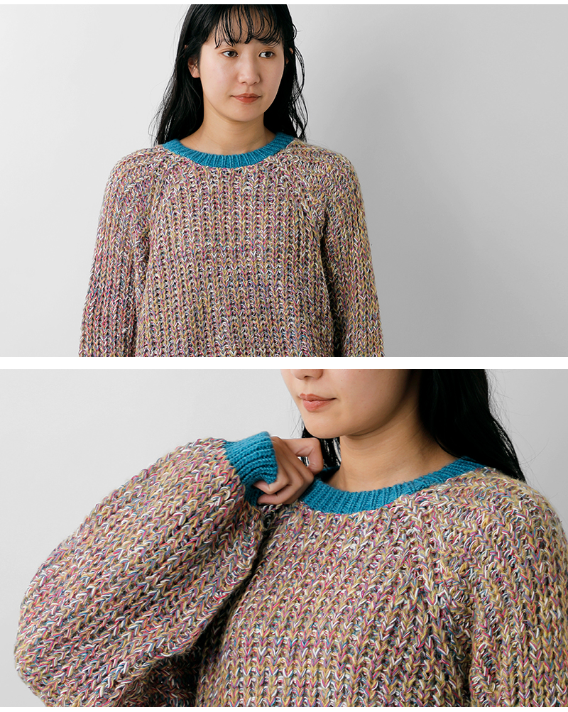 Cara＆The Sky(カラアンドザスカイ)ラグランスリーブニットプルオーバーdebbie