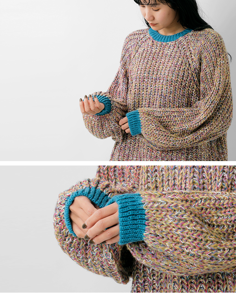 Cara＆The Sky(カラアンドザスカイ)ラグランスリーブニットプルオーバーdebbie