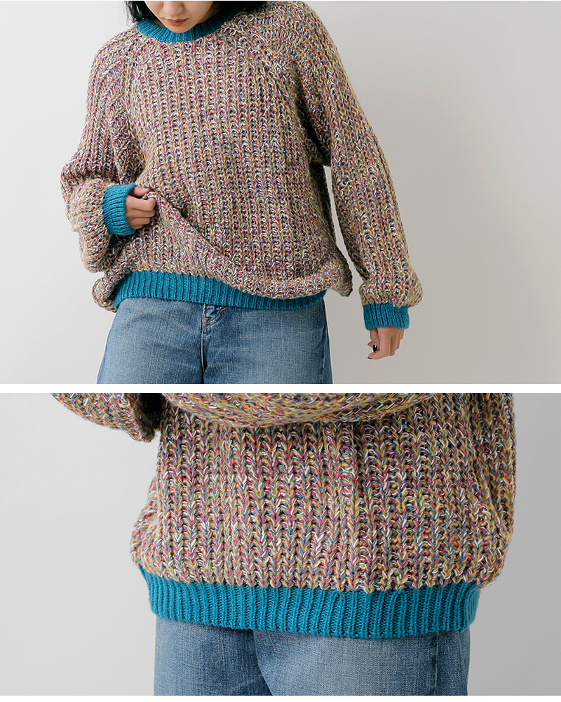 Cara＆The Sky(カラアンドザスカイ)ラグランスリーブニットプルオーバーdebbie