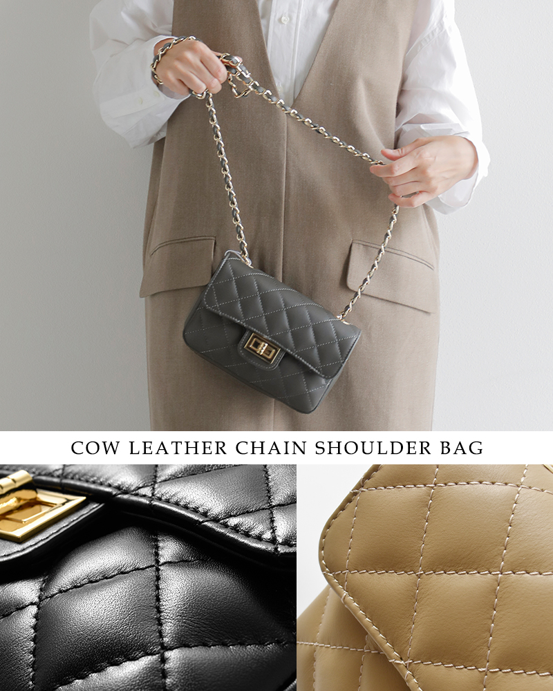 AULENTTI(オウレンティ)カウレザーチェーンショルダーバッグdi-2952-3-sa