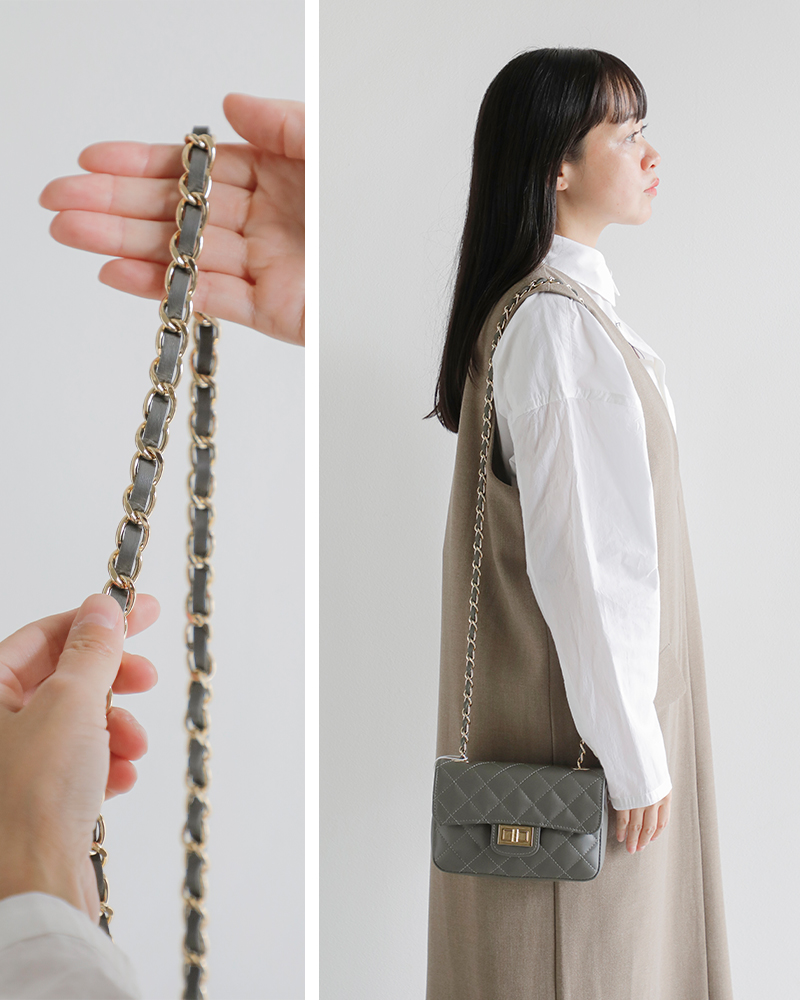 AULENTTI(オウレンティ)カウレザーチェーンショルダーバッグdi-2952-3-sa