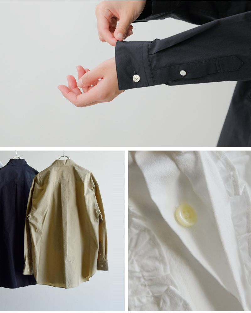 nicholson&nicholson(ニコルソンアンドニコルソン)ウォッシュドコットンフロントフリルシャツdoris-w