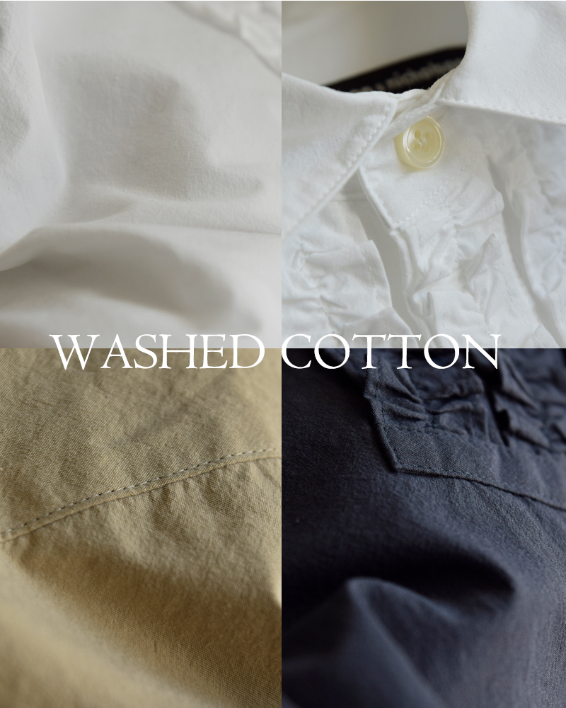 nicholson&nicholson(ニコルソンアンドニコルソン)ウォッシュドコットンフロントフリルシャツdoris-w