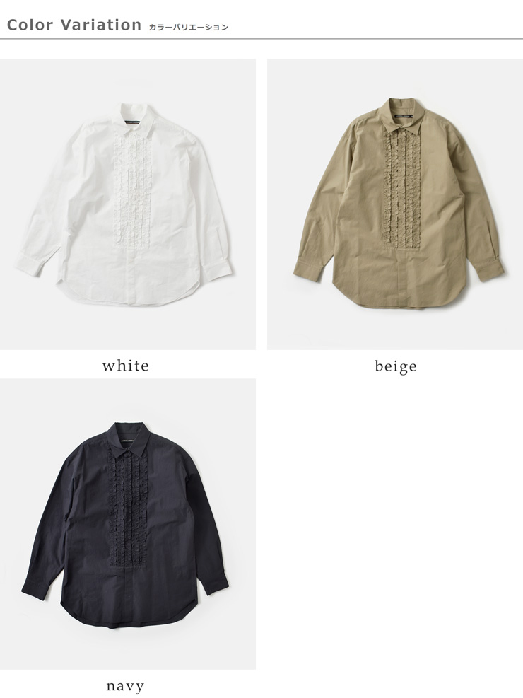 nicholson&nicholson(ニコルソンアンドニコルソン)ウォッシュドコットンフロントフリルシャツdoris-w