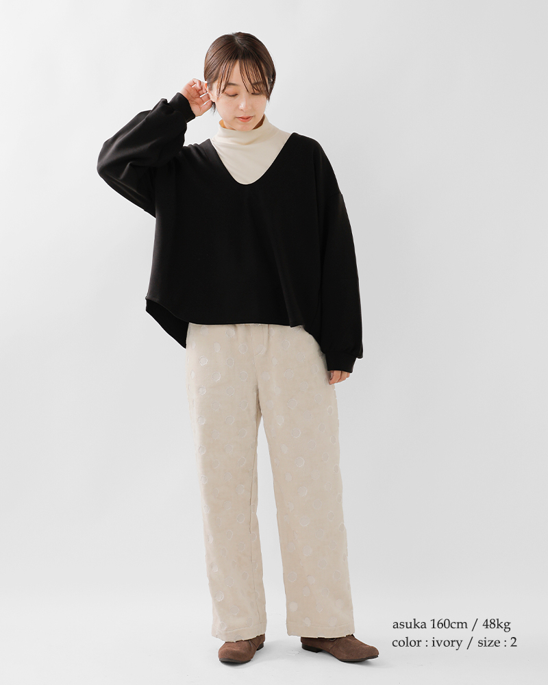 denicher(デニシェ)パイルドットジャガードイージーパンツdp253087