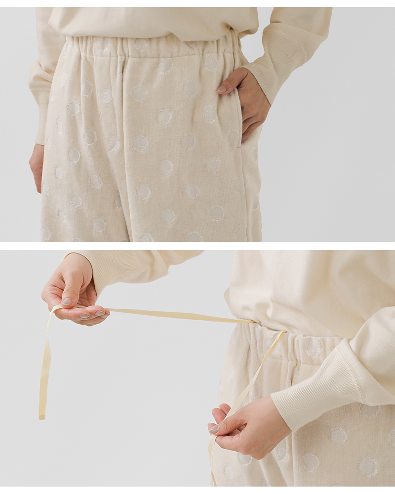 denicher(デニシェ)パイルドットジャガードイージーパンツdp253087