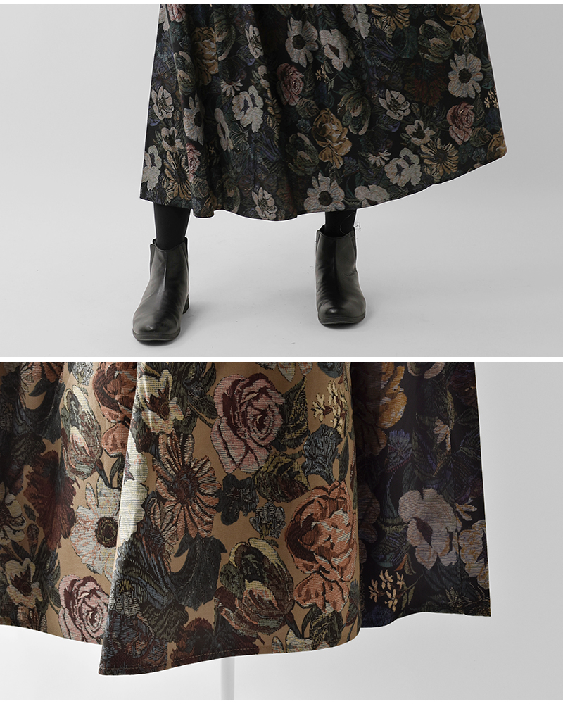 denicher(デニシェ)コットンビエラゴブランプリントギャザースカートds253078