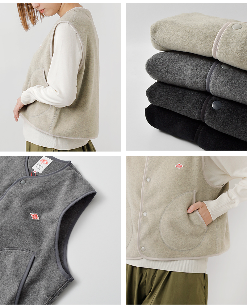 DANTON(ダントン)フリースカラーレスベストdt-a0521