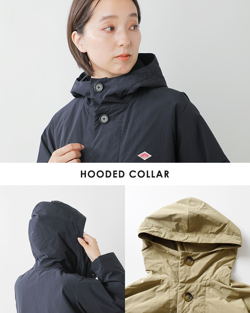 DANTON(ダントン)ピーチタフタインサレーションロングフーデッドコートdt-a0526pnt-25aw