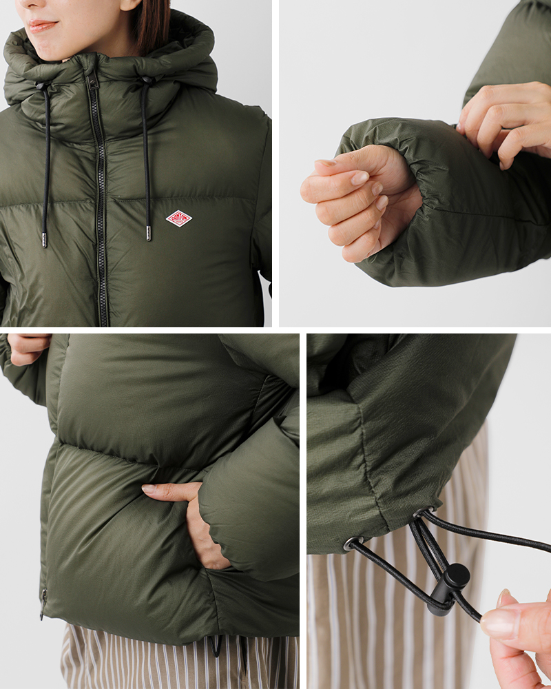 DANTON(ダントン)ナイロン6Dミニリップストップハイロフトダウンフーデッドジャケットdt-a0706van