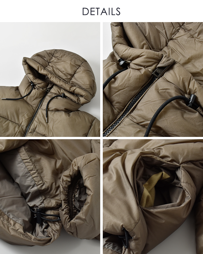 DANTON(ダントン)ナイロン6Dミニリップストップハイロフトダウンフーデッドジャケットdt-a0706van