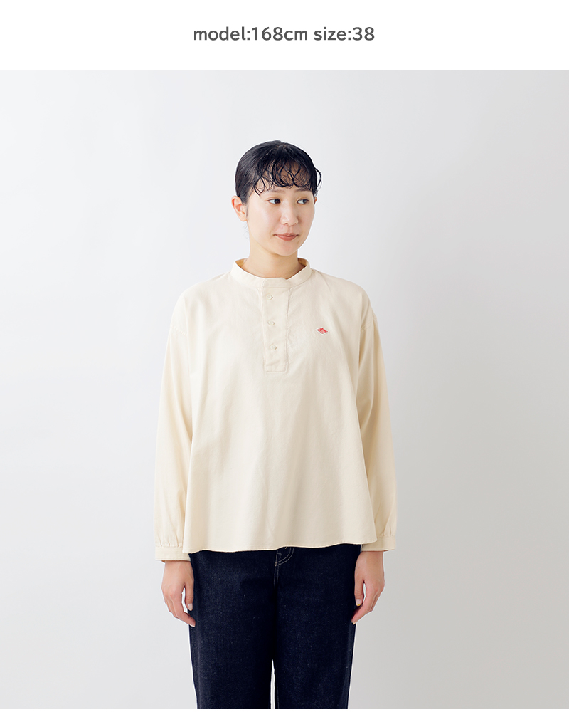 DANTON(ダントン)コットンツイルAラインヘンリーネックプルオーバーシャツdt-b0304ocv-25aw