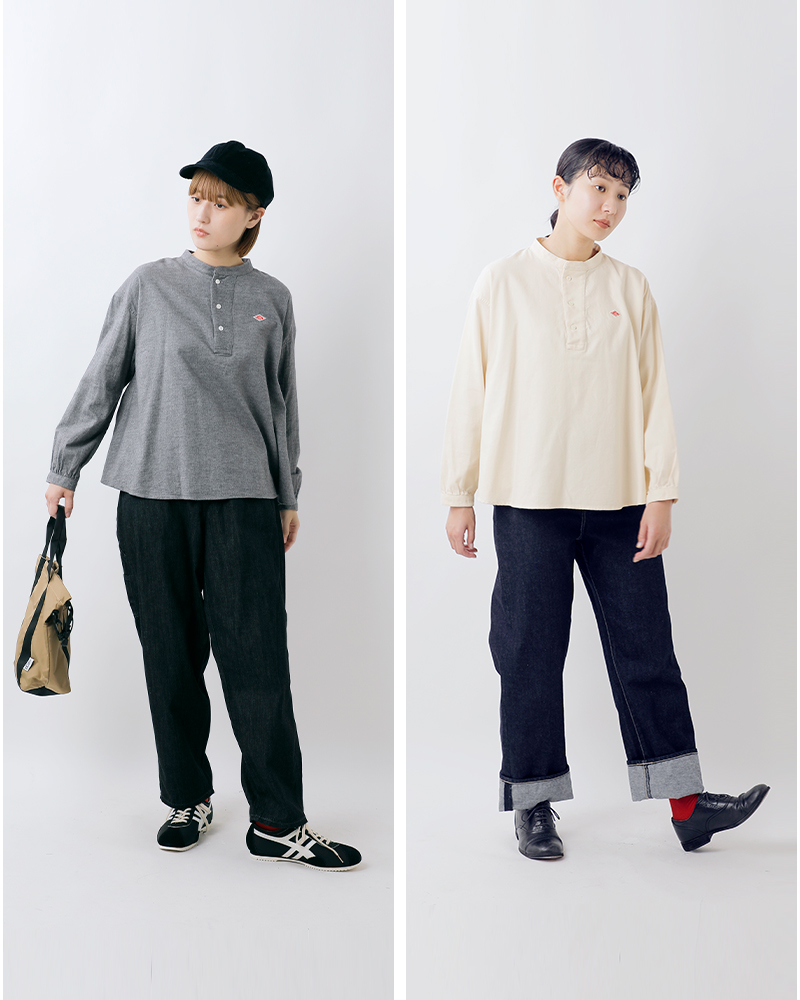 DANTON(ダントン)コットンツイルAラインヘンリーネックプルオーバーシャツdt-b0304ocv-25aw