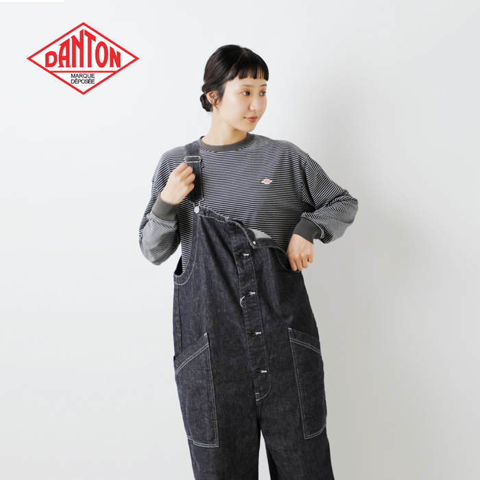 DANTON ブラック オーバーオール Danton 「DANTON」 オーバーオール 36 ブラック レディース