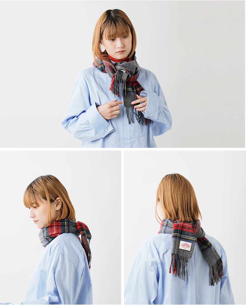 ダントン DANTON ウール カシミヤ ブレンド マフラー dt