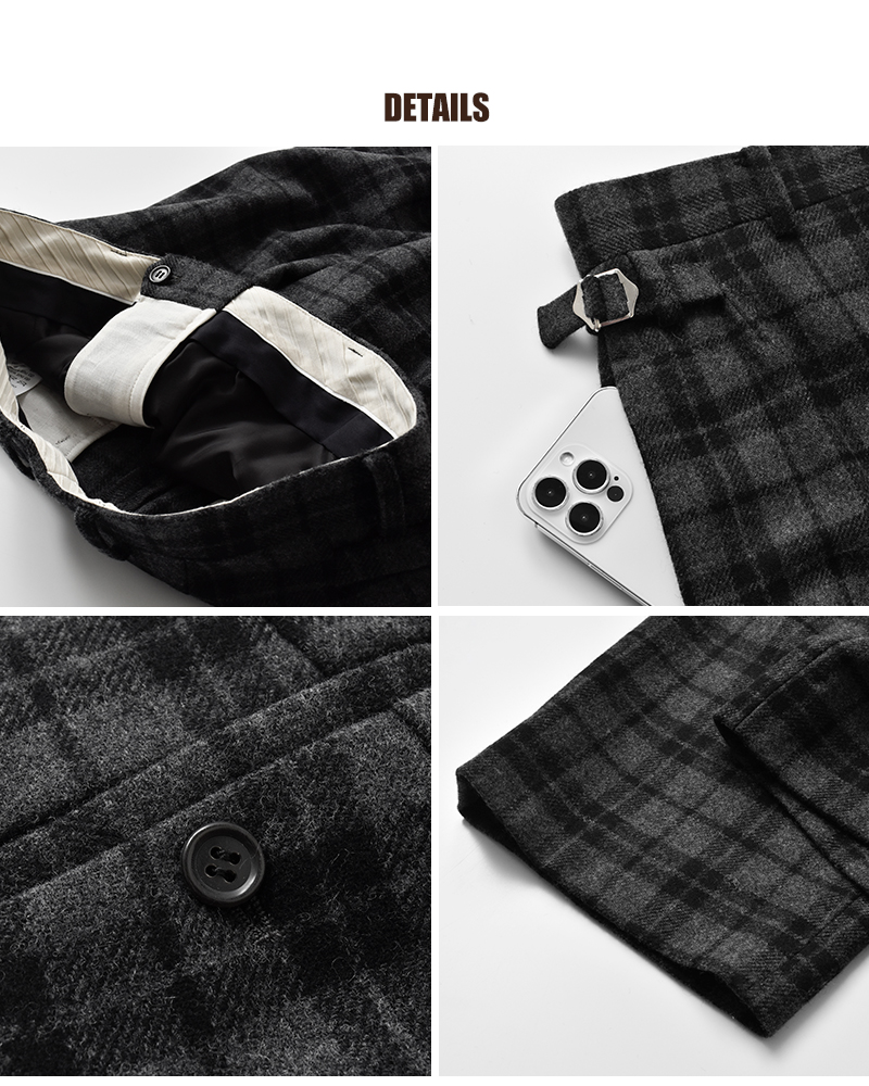 DIGAWEL(ディガウェル)ウールチェックサイドアジャスターパンツdwyb035