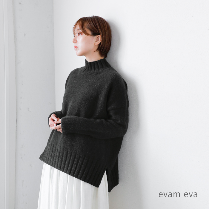 evam eva エヴァムエヴァ リニューウール タートルネック ニット