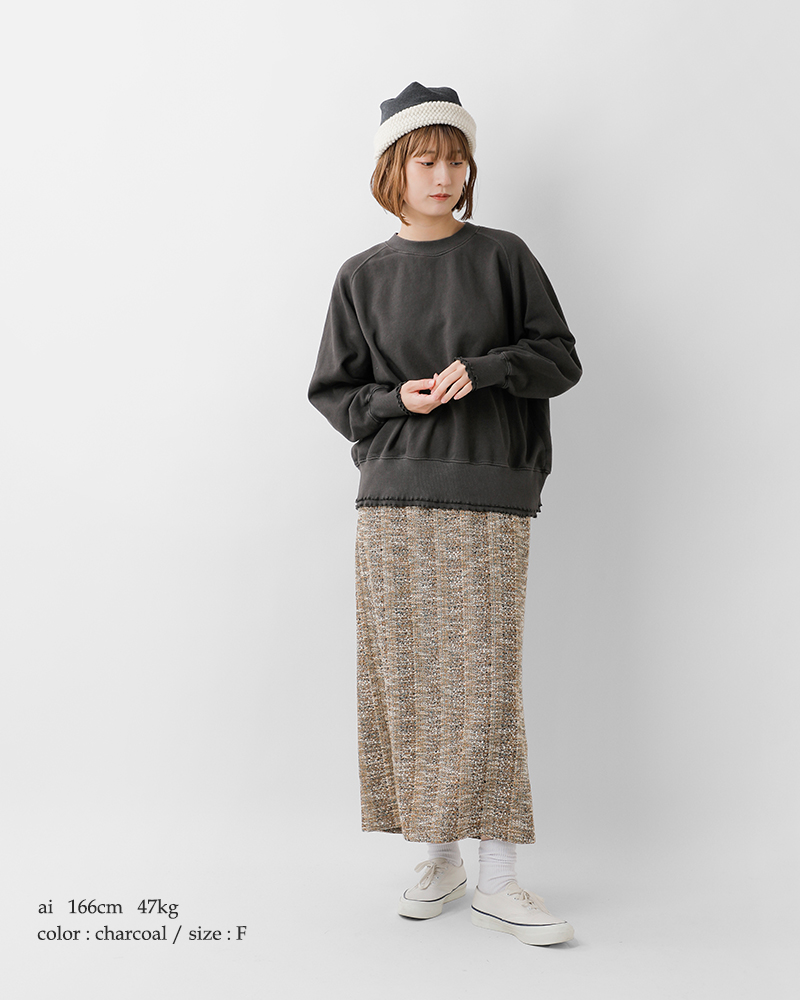 ESTROISLOSE(エストゥロワルーズ)コットンピグメント裏毛クルーネックプルオーバーec24310