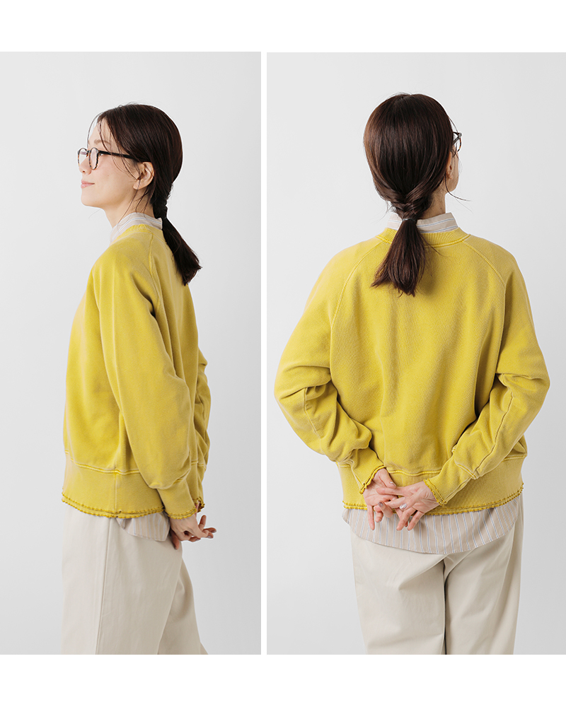 ESTROISLOSE(エストゥロワルーズ)コットンピグメント裏毛クルーネックプルオーバーec24310